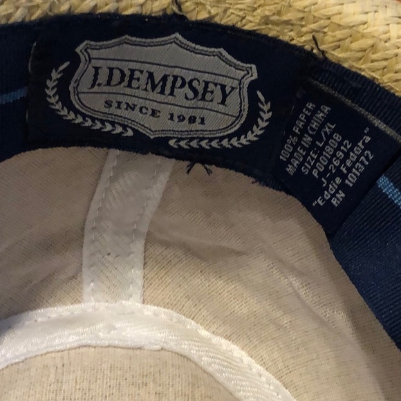 J. Dempsey 100% Paper Straw Fedora size L/XL - Picture 5 of 6